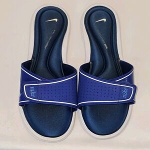 Nike Blue & White Comfort Footbed Slides Womens Size 10